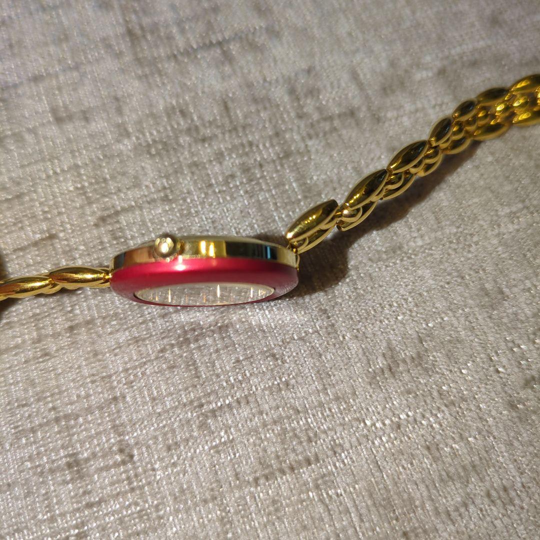 グッチ GUCCI 1100-L チェンジベゼル クォーツ レディース 赤