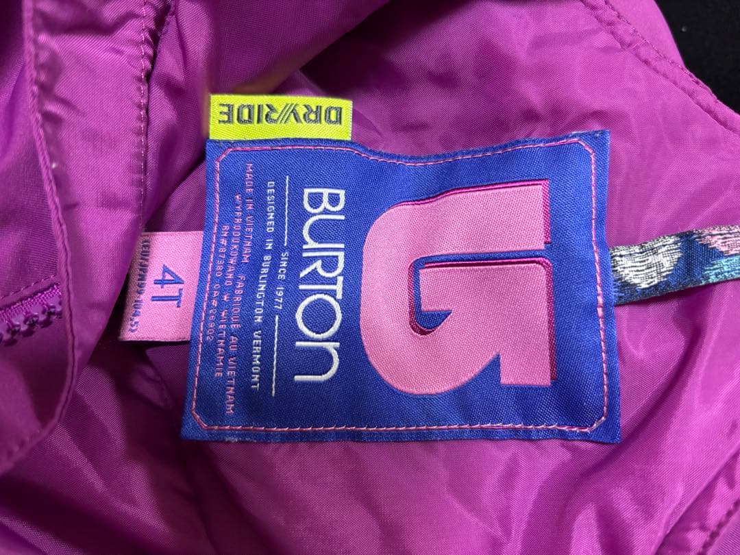 バートン　100 110スノーボードウェア　子供　キッズ BURTON ビブ　紫