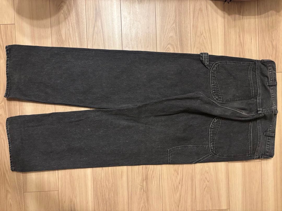 orSlow フェードブラックデニム ストレートペインターパンツ