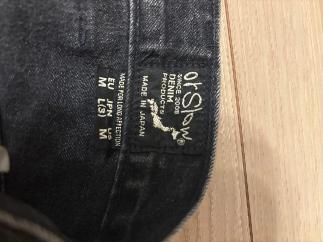 orSlow フェードブラックデニム ストレートペインターパンツ