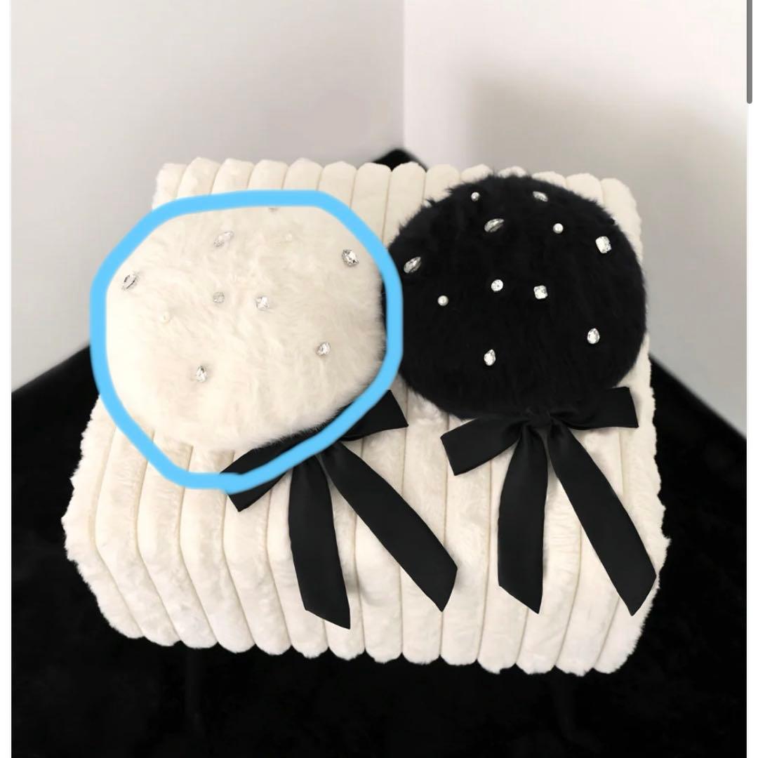 エムエメ m me eme ベレー帽 白 Etoile ribbon beret