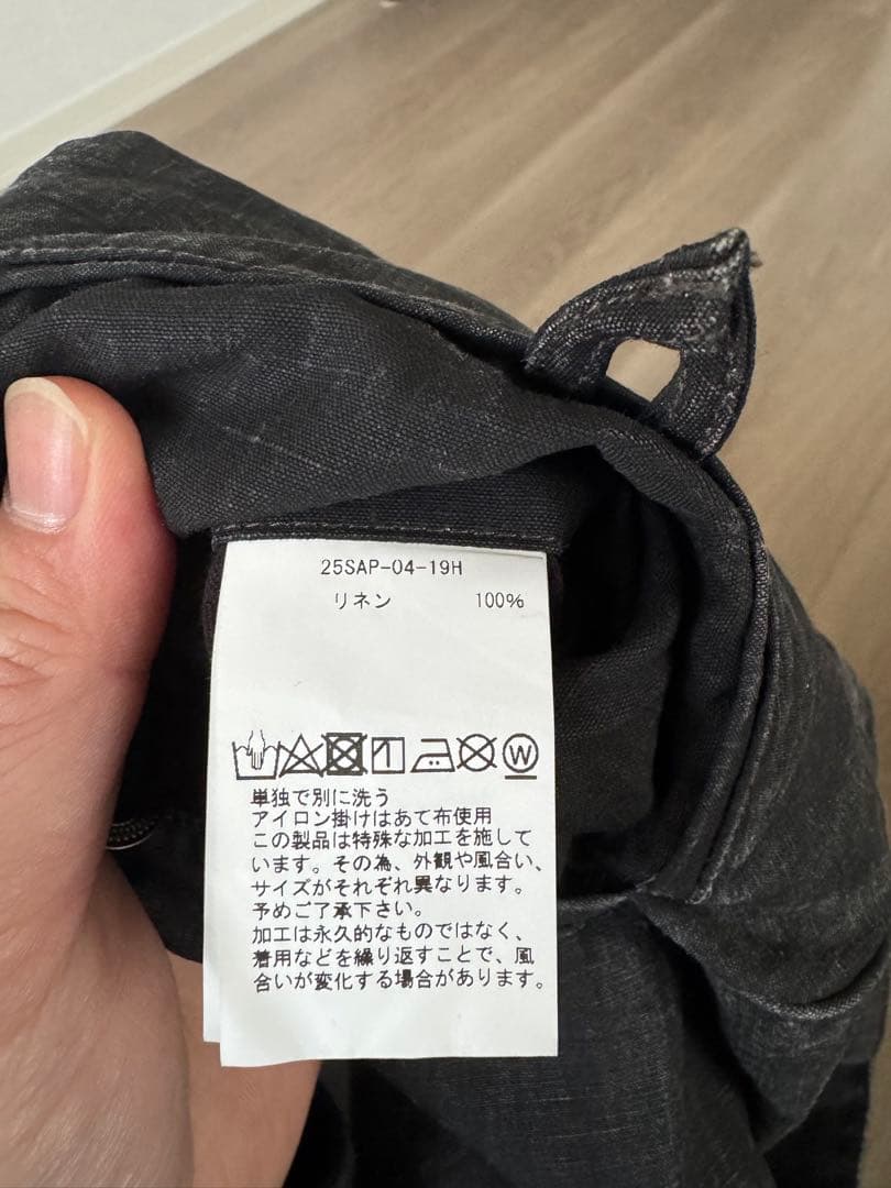 パンツ a.presse vintage black linen trousers 2