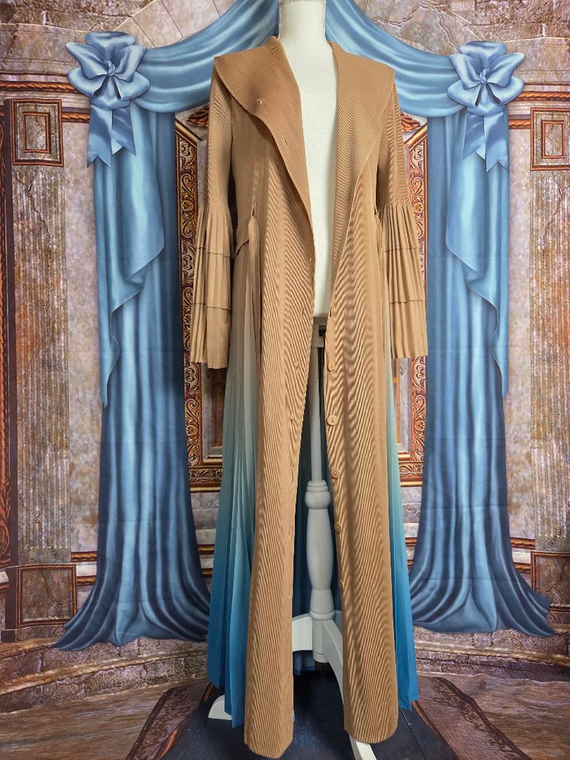 フリー【新品インポートセレクト】プリーツグラデーションスプリングコートワンピース