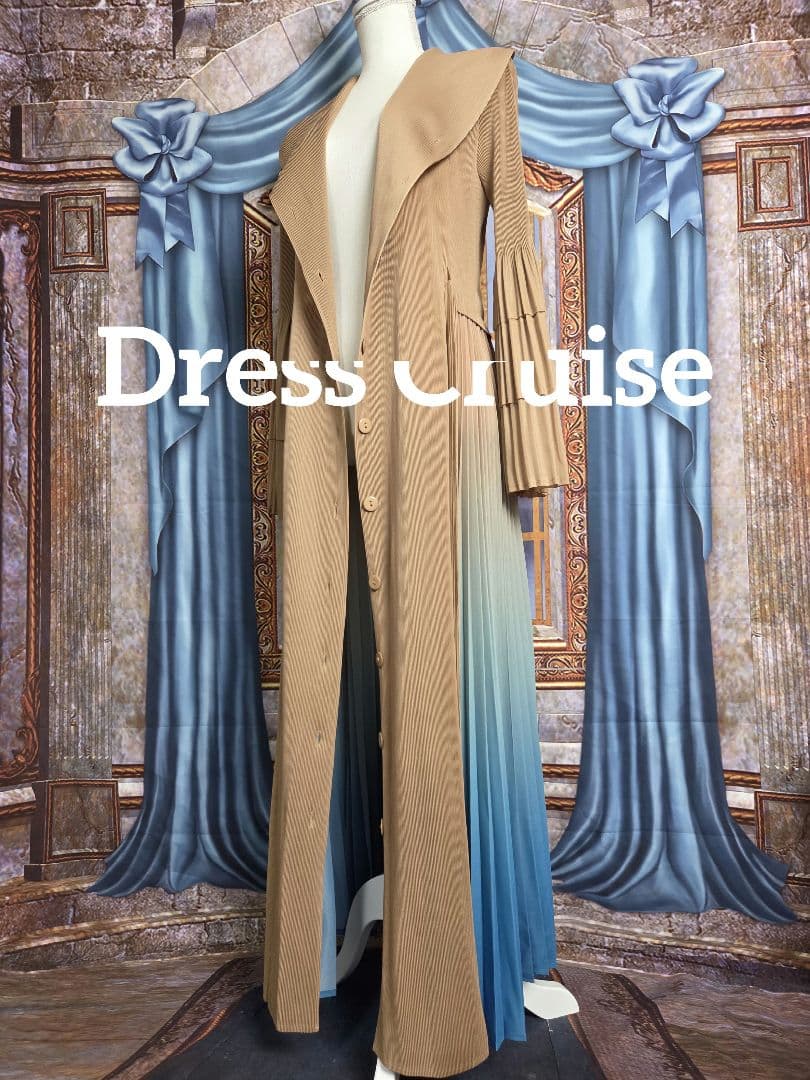 フリー【新品インポートセレクト】プリーツグラデーションスプリングコートワンピース