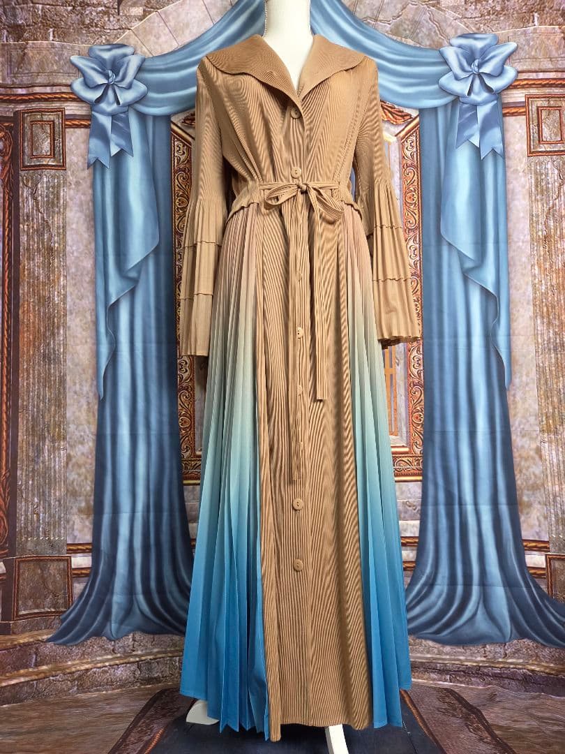 フリー【新品インポートセレクト】プリーツグラデーションスプリングコートワンピース