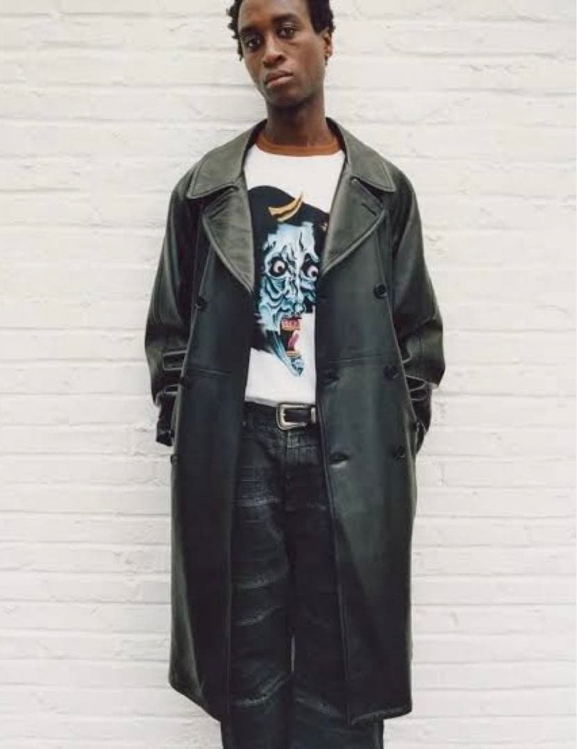Supreme Schott Leather Trench Coat Sサイズ