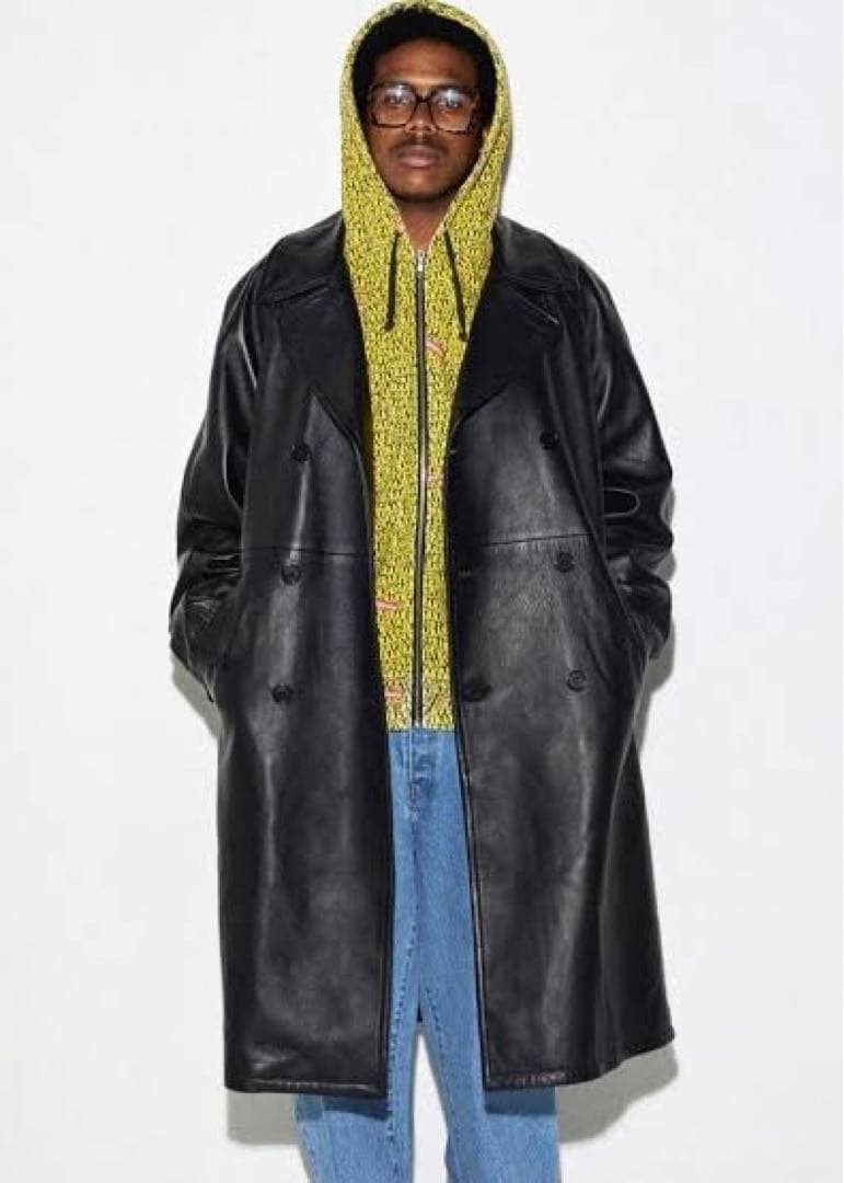 Supreme Schott Leather Trench Coat Sサイズ