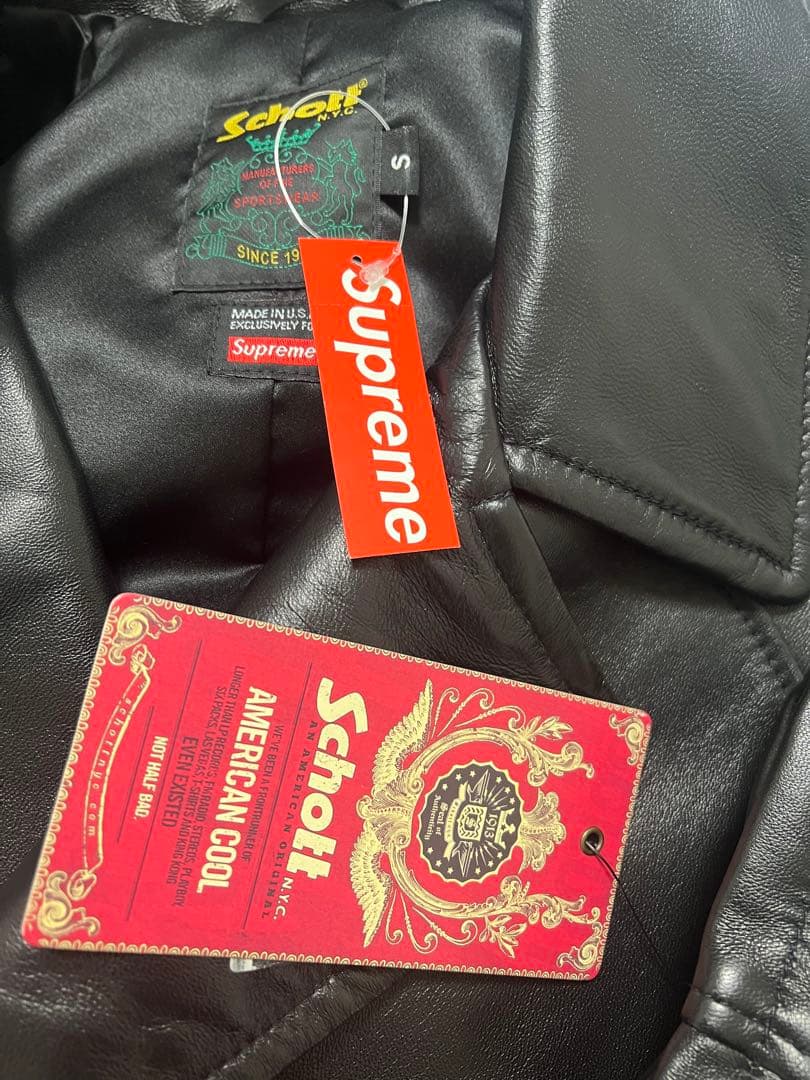 Supreme Schott Leather Trench Coat Sサイズ