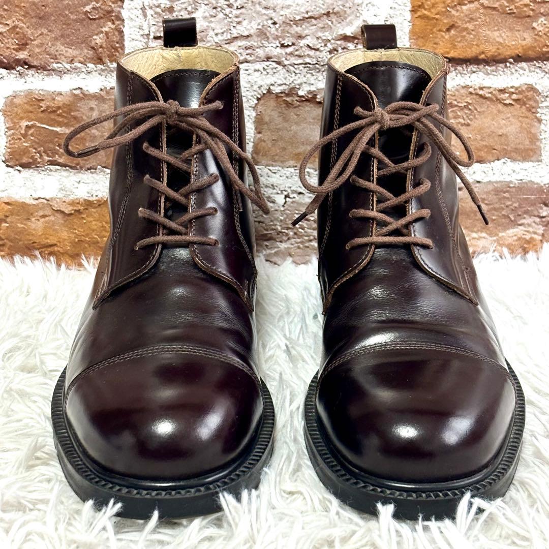 ✨美品✨LANDROVER　ブーツ　ストレートチップ　レースアップ　ボルドー