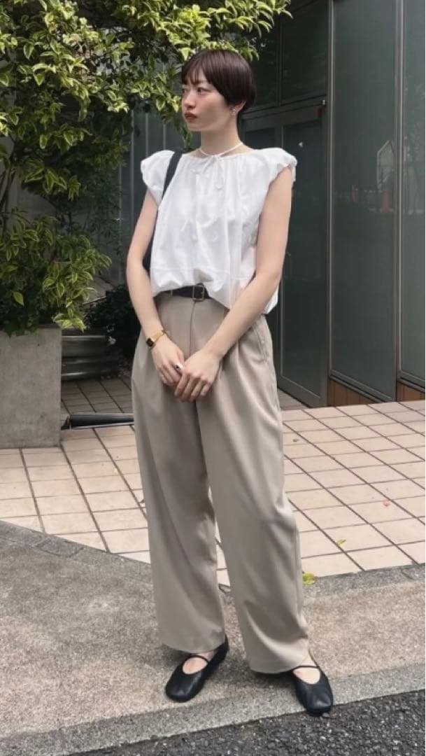 cyuu 　CLANE OBLIQUE TOE FLAT SHOES