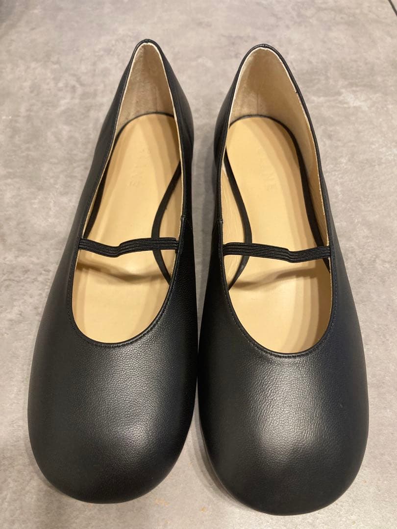 cyuu 　CLANE OBLIQUE TOE FLAT SHOES