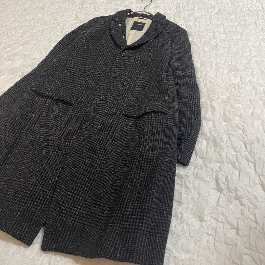 パドカレ Pas de calais アウター コート チェック ウール 麻 綿