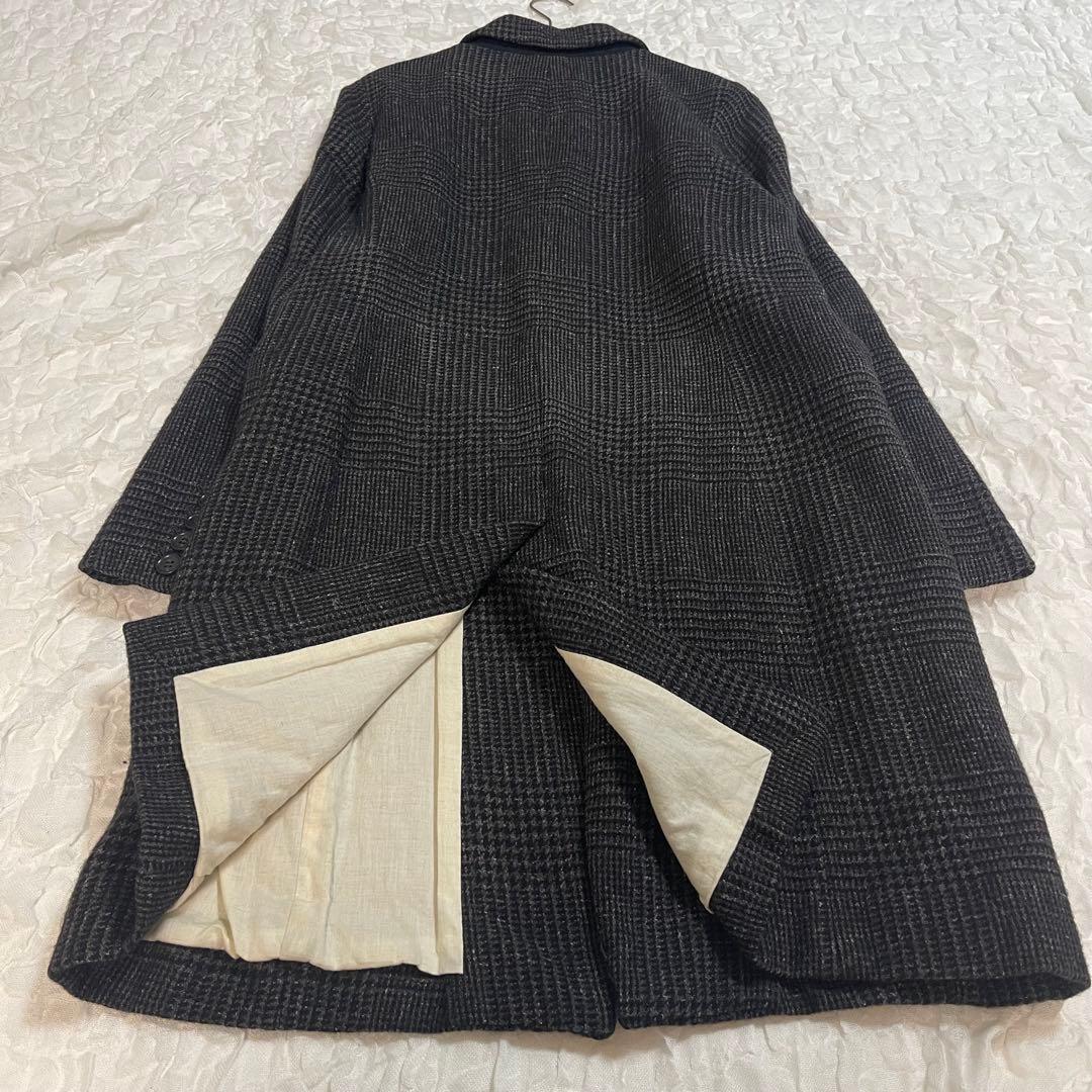 パドカレ Pas de calais アウター コート チェック ウール 麻 綿