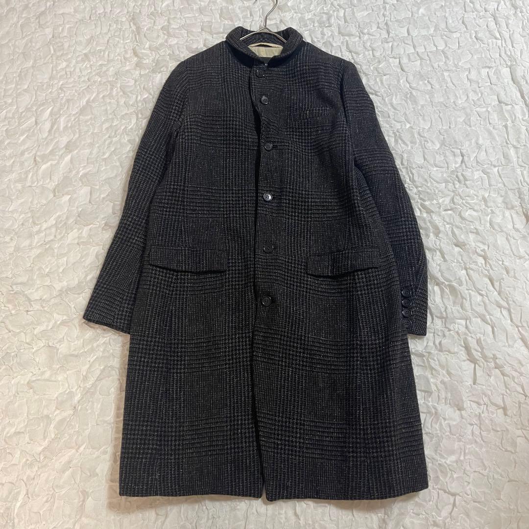 パドカレ Pas de calais アウター コート チェック ウール 麻 綿