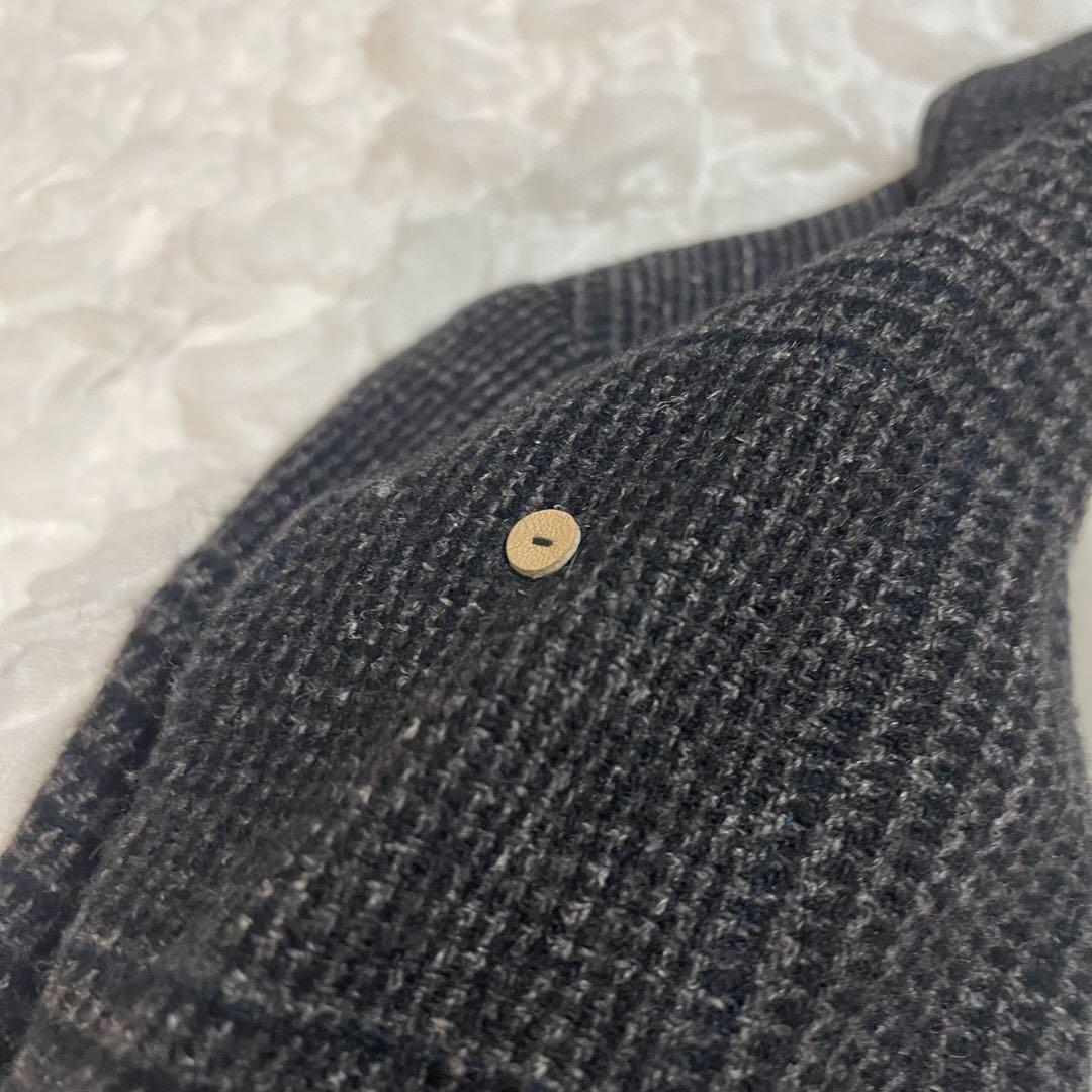 パドカレ Pas de calais アウター コート チェック ウール 麻 綿