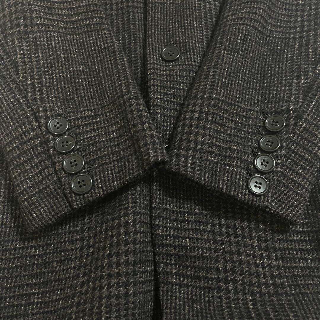 パドカレ Pas de calais アウター コート チェック ウール 麻 綿