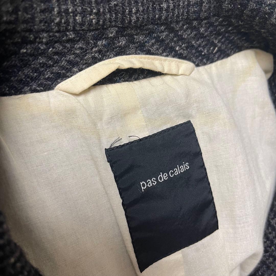 パドカレ Pas de calais アウター コート チェック ウール 麻 綿