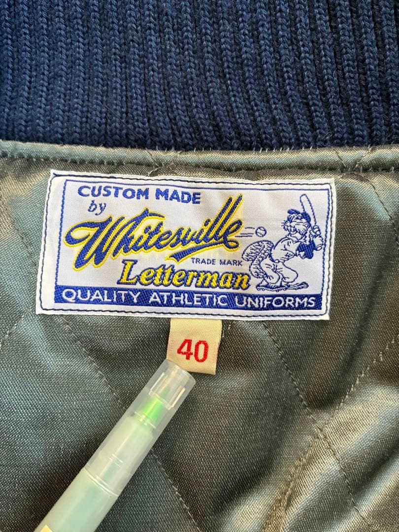 WHITESVILLE ホワイツビル　袖革スタジャン　40