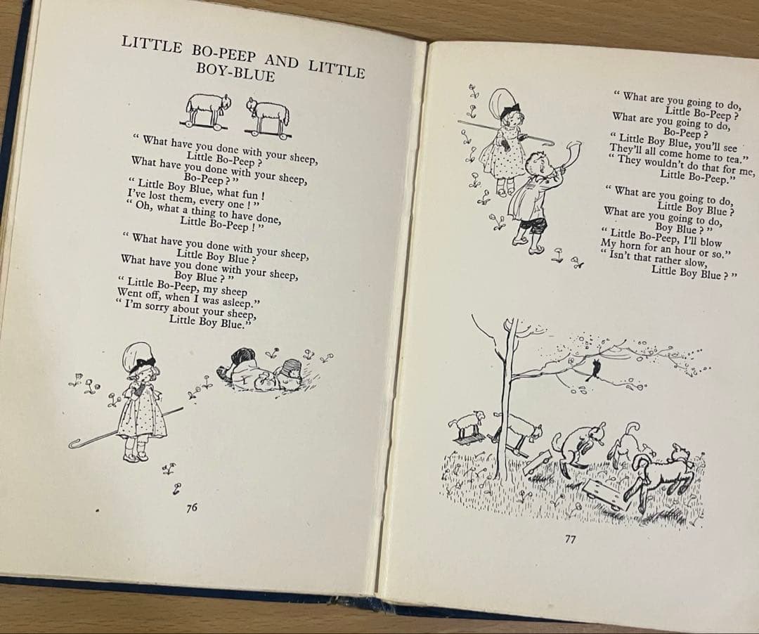 N o.412 希少 アンティーク 洋書 絵本 児童書 童謡 子どもための詩集