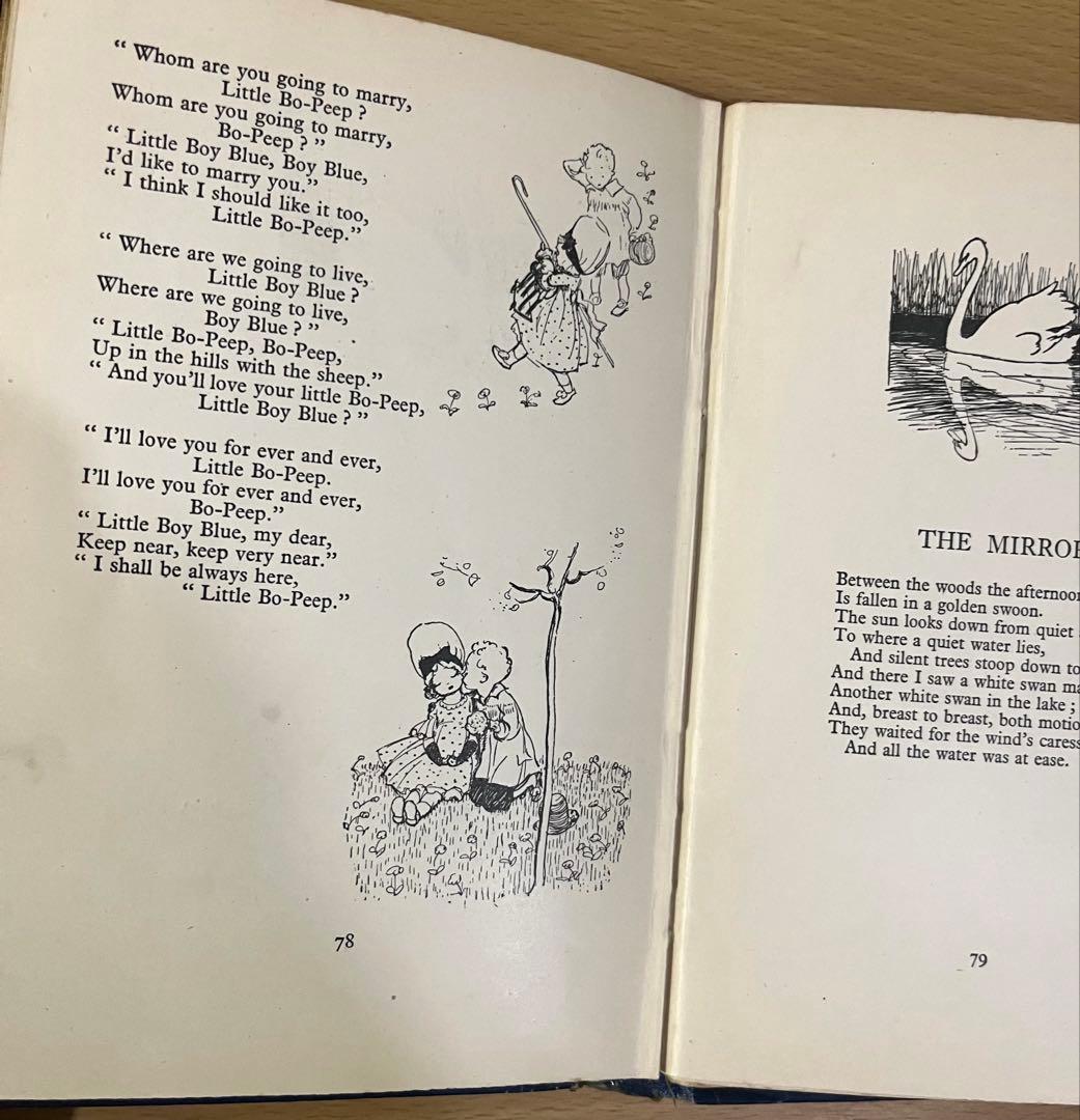 N o.412 希少 アンティーク 洋書 絵本 児童書 童謡 子どもための詩集