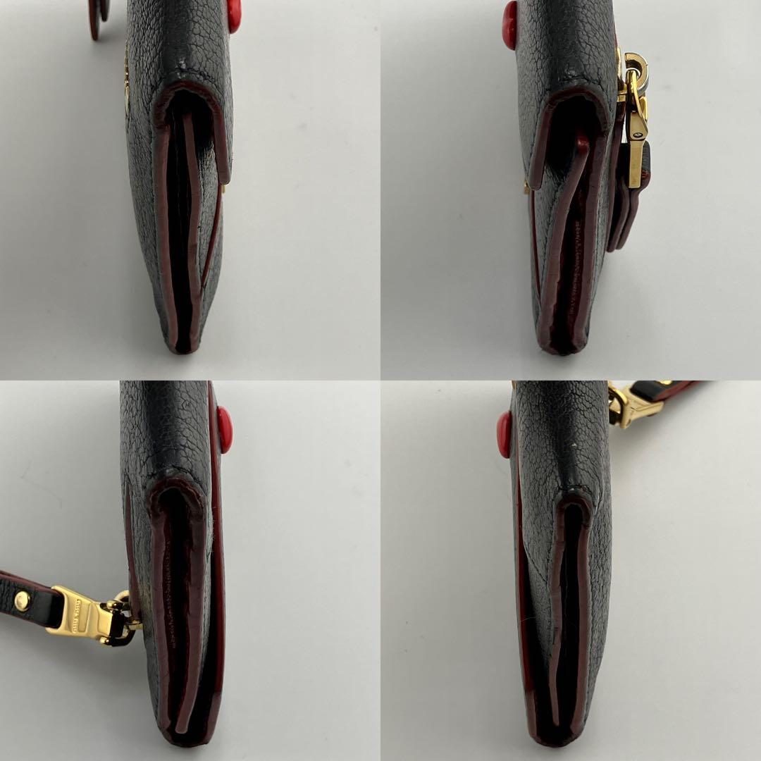 希少✨美品✨ミュウミュウ 三つ折り財布 マドラスラブレター ハート ブラック