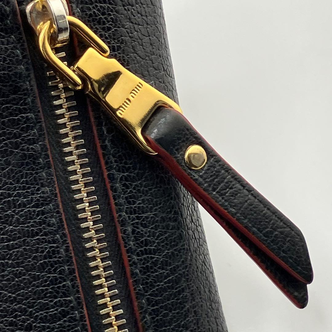 希少✨美品✨ミュウミュウ 三つ折り財布 マドラスラブレター ハート ブラック