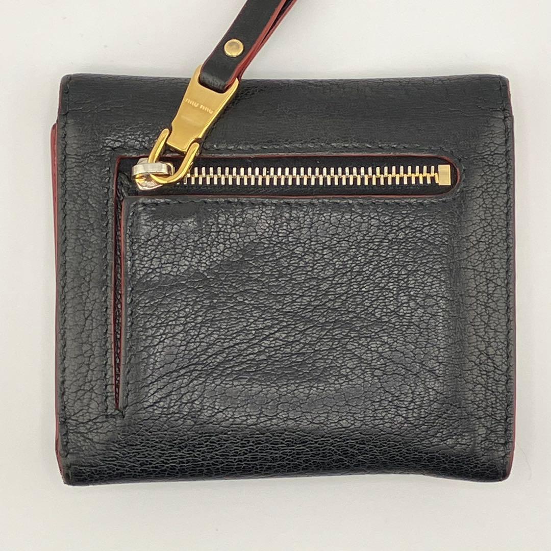 希少✨美品✨ミュウミュウ 三つ折り財布 マドラスラブレター ハート ブラック
