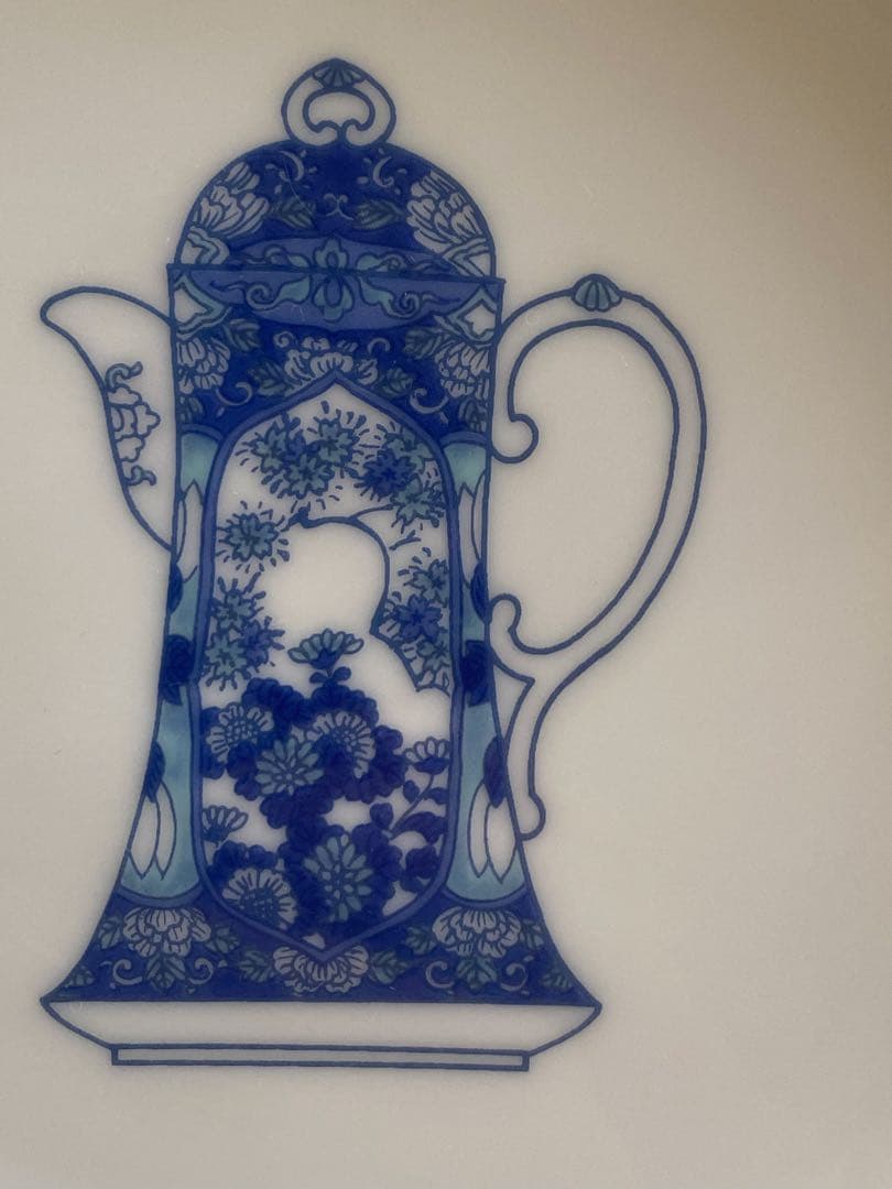 未使用品◆深川製磁 ブルーチャイナ丸サービス皿揃 5枚セット デザート皿 銘々皿