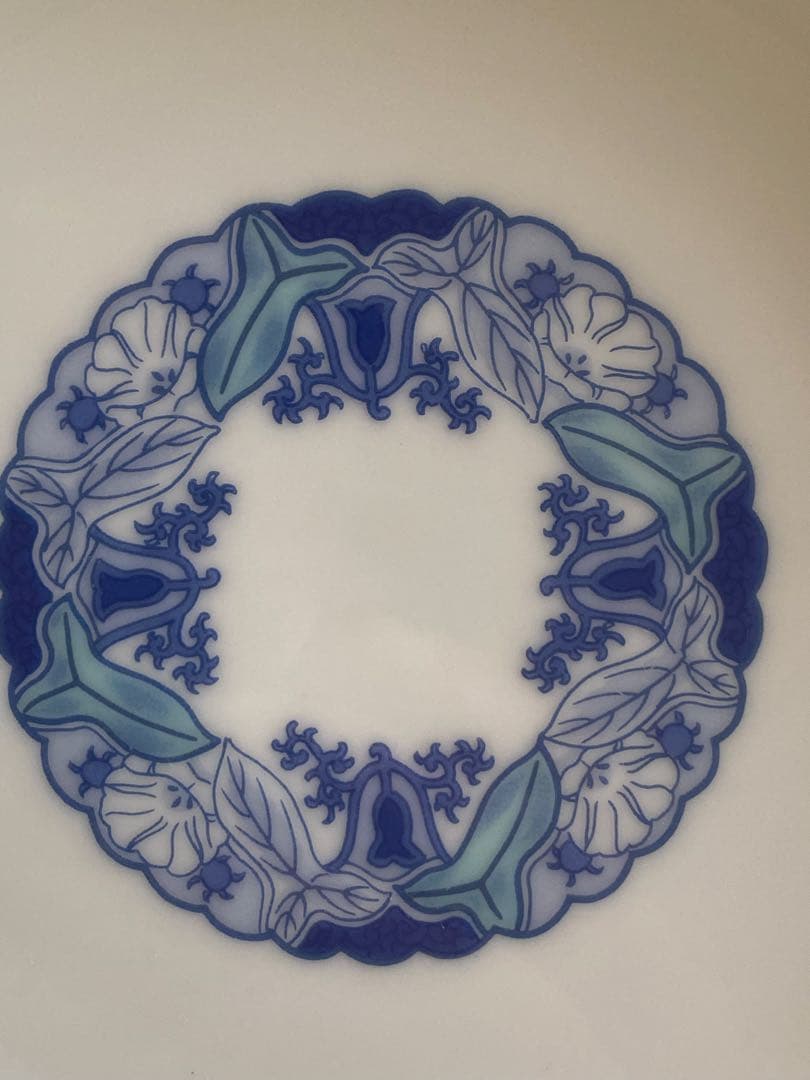 未使用品◆深川製磁 ブルーチャイナ丸サービス皿揃 5枚セット デザート皿 銘々皿