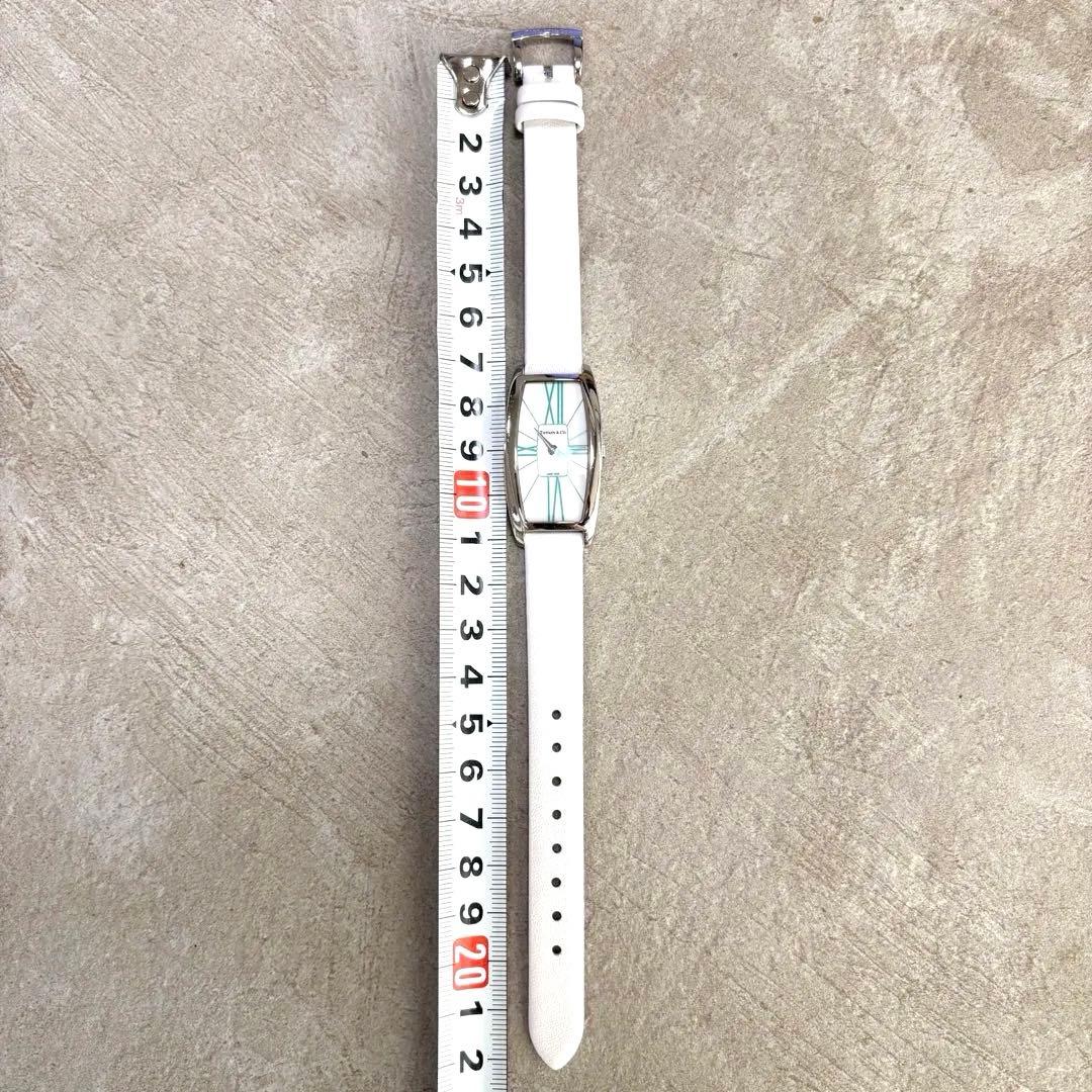 電池交換済 TIFFANY ティファニー ジェメア レディース 白ベルト