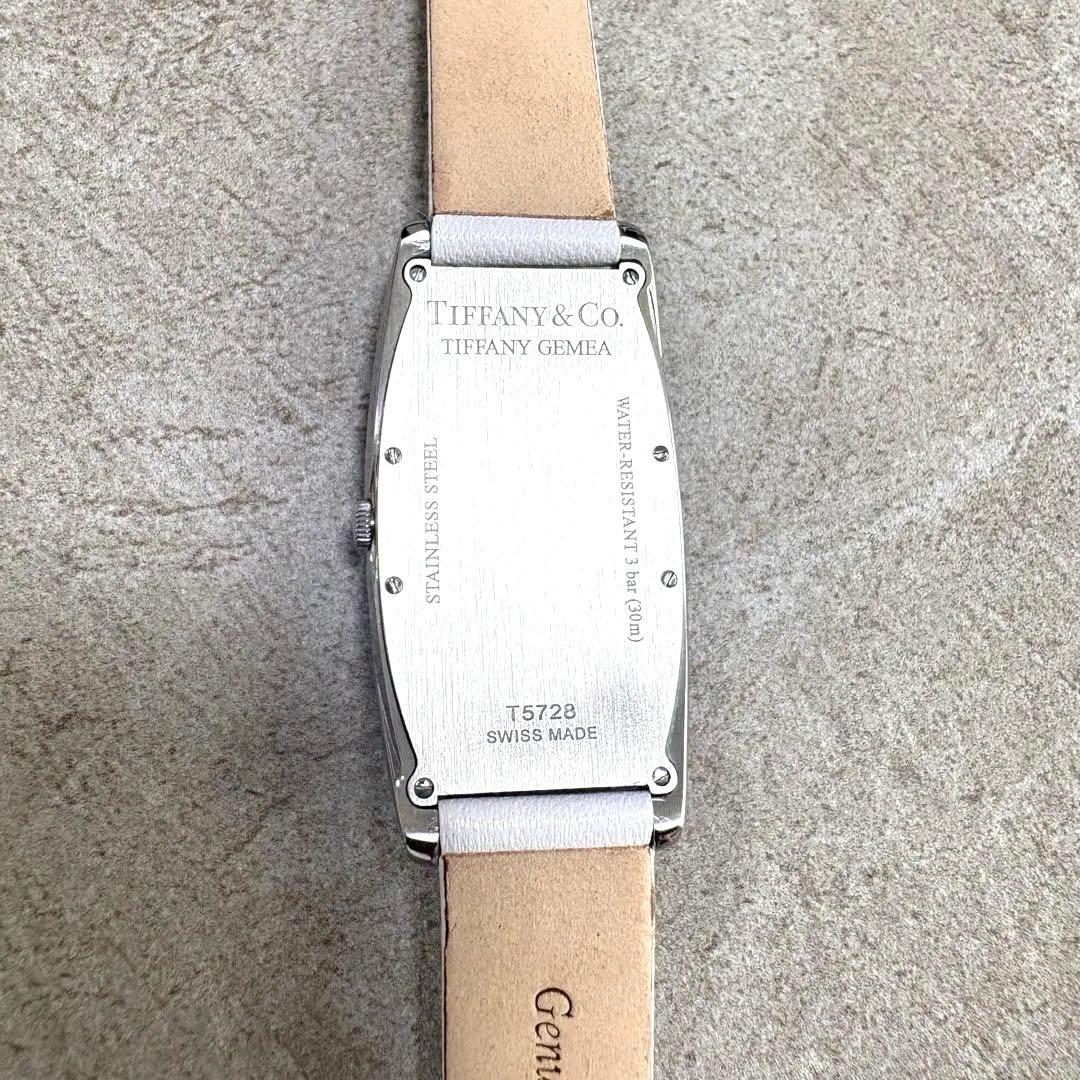 電池交換済 TIFFANY ティファニー ジェメア レディース 白ベルト