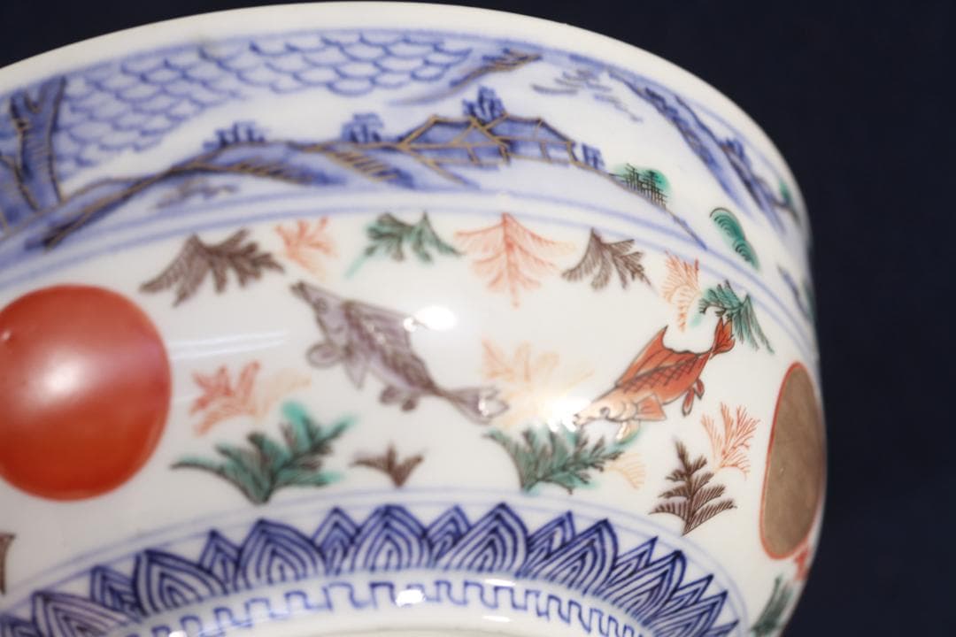 039 古伊万里　豪華　金襴手　3つ丼　江戸時代　無傷美品