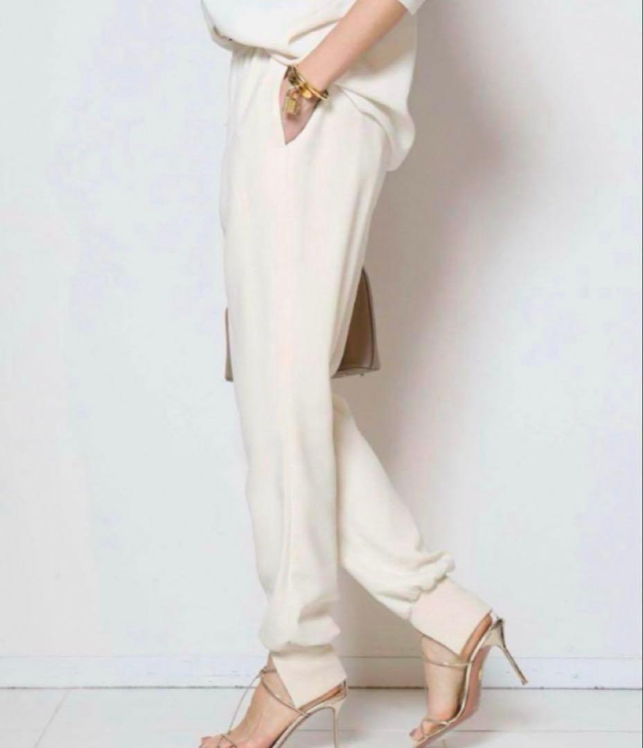 Col Pierrot コルピエロ ジョーゼット スソリブ パンツ 白 38