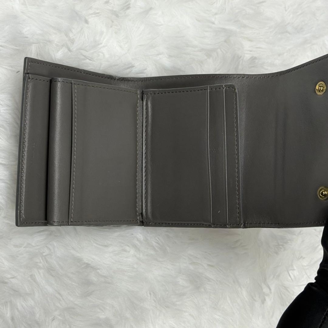 CELINE セリーヌ 三つ折り財布 スモールウォレット レザー グレー　黒