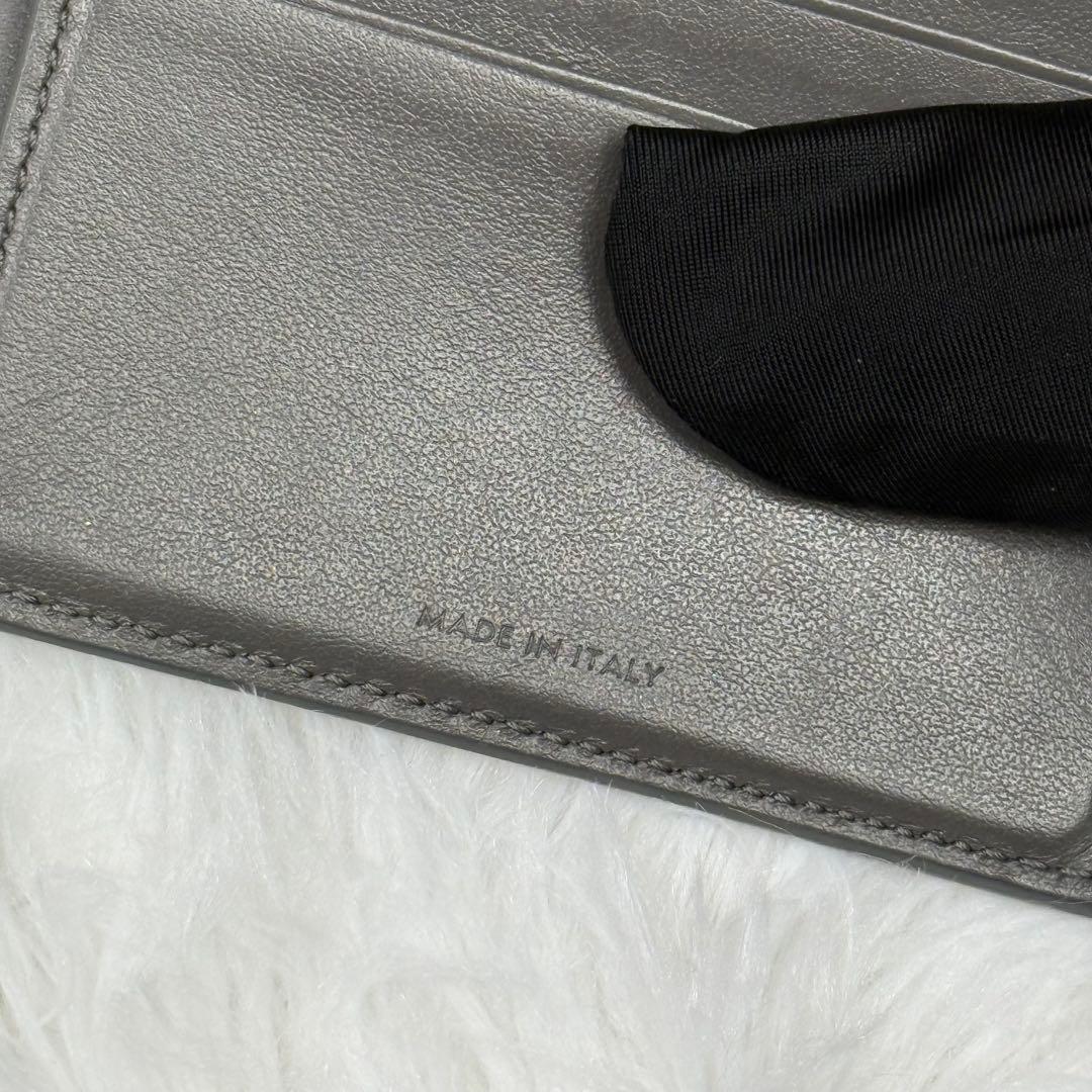 CELINE セリーヌ 三つ折り財布 スモールウォレット レザー グレー　黒