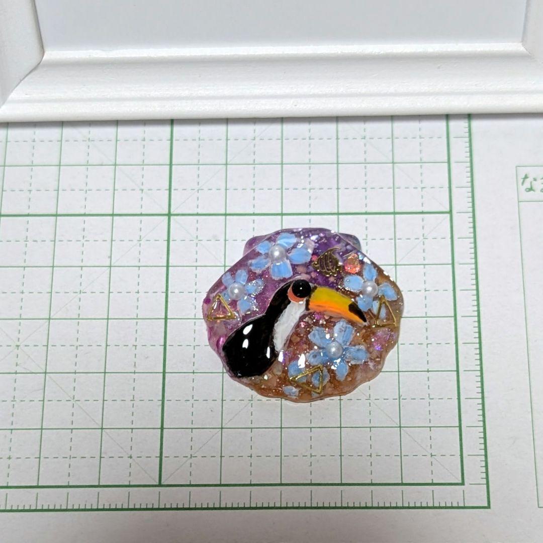 ゆきめい様　7.28 オニオオハシ　レジンヘアゴム　貝殻　サマーサンセット