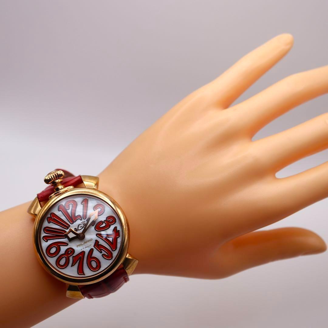 専用 GaGaMILANO ホワイトシェル マヌアーレ 40mm 時計 542