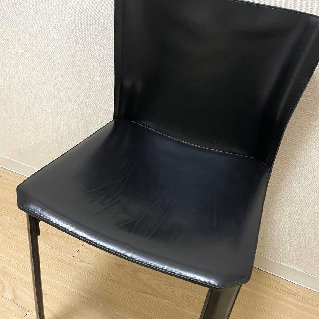 希少Fasem イタリア製牛革 レザーダイニングチェア ヴィンテージ ②