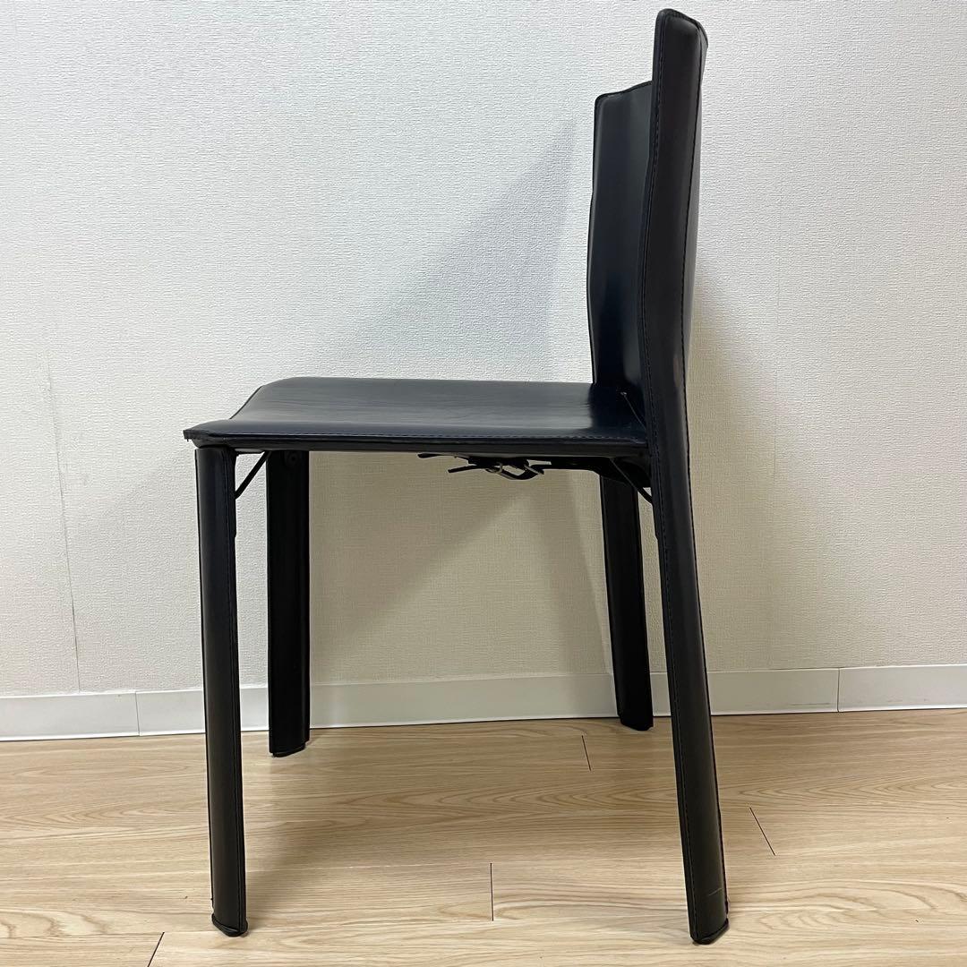 希少Fasem イタリア製牛革 レザーダイニングチェア ヴィンテージ ②