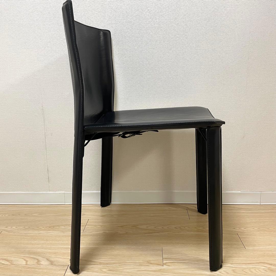 希少Fasem イタリア製牛革 レザーダイニングチェア ヴィンテージ ②