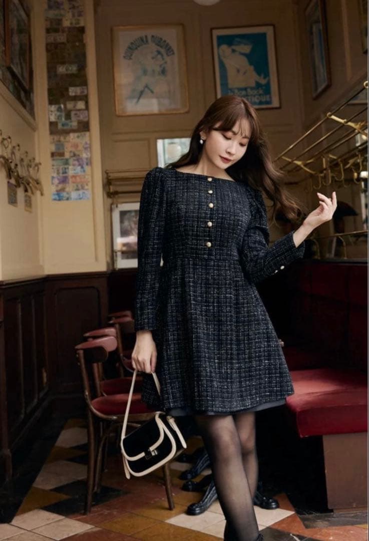 Herlipto Mondrian Tweed Mini Dress Sサイズ