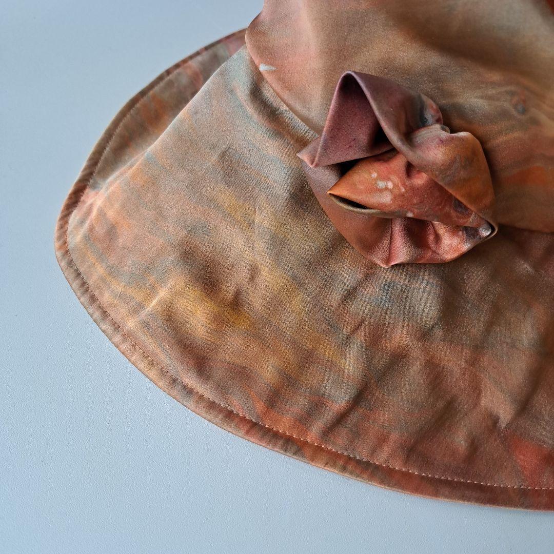 高級 定価4.5万 墨流し染 シルクハット 絹 創作 染美堂 帽子 ソフトハット