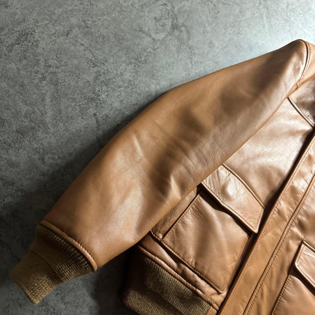 【未使用品】ABAHOUSE S A-2 フライトジャケット　ゴートスキン　短丈