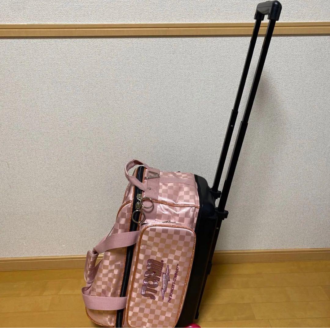 STORM 2ボールキャスターバッグ ピンク チェック