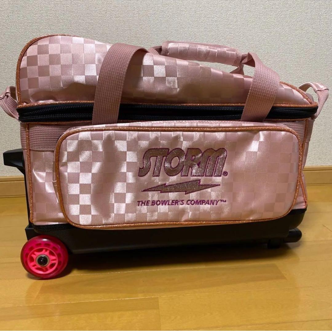 STORM 2ボールキャスターバッグ ピンク チェック