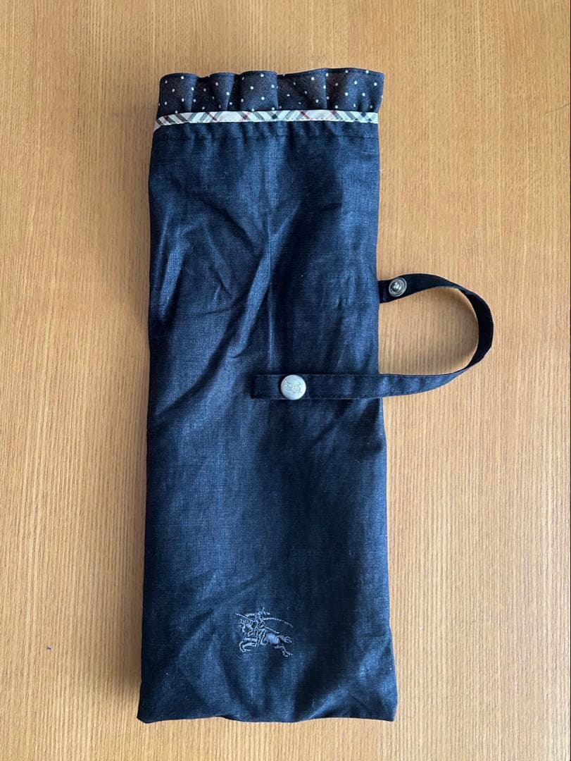 【美品】バーバリー　2段折り畳み日傘　水玉　チェック