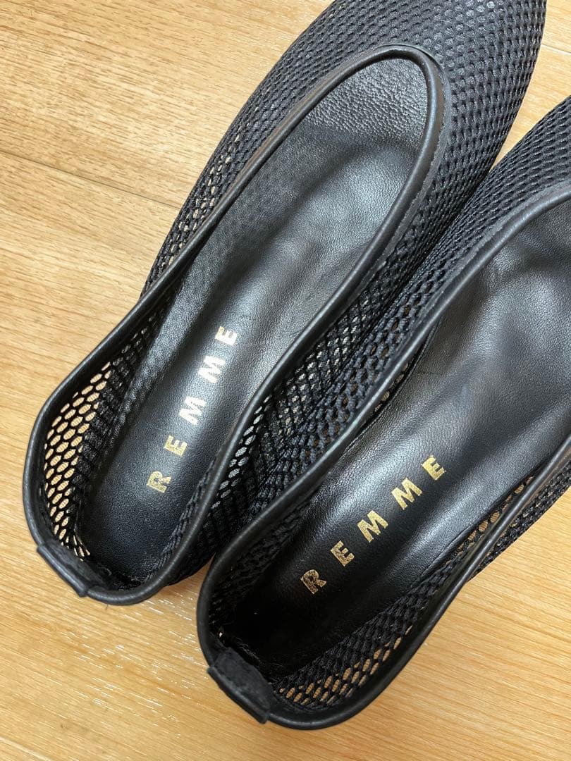 ◆値下げ◆【美品】REMME メッシュフラットシューズ サイズ38 ブラック
