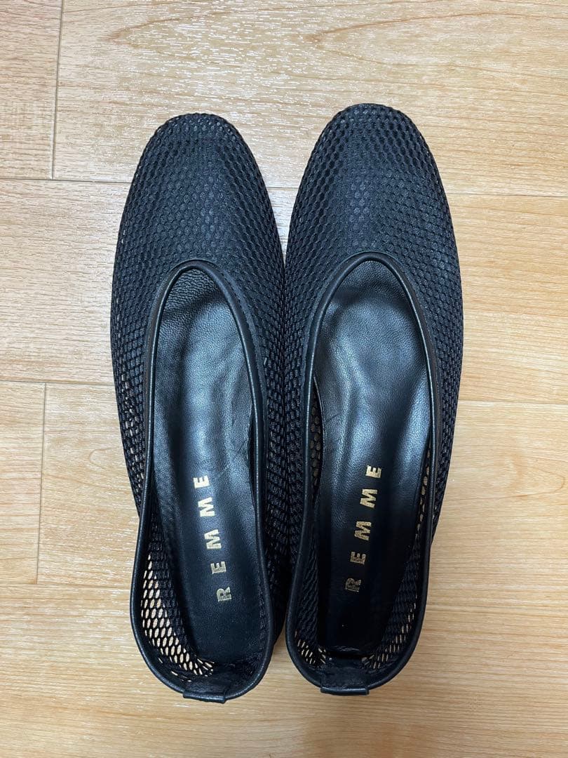 ◆値下げ◆【美品】REMME メッシュフラットシューズ サイズ38 ブラック