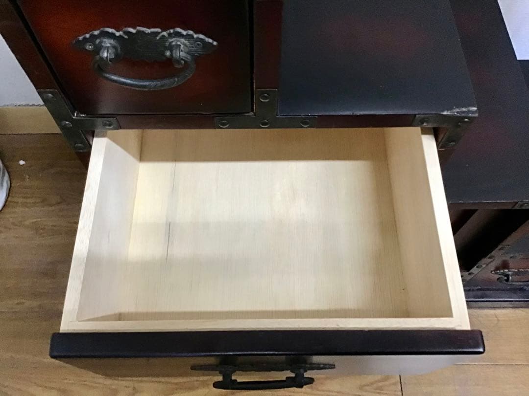 aya3953 ☆222☆民芸家具☆時代箪笥風☆右階段箪笥☆和家具☆鉄金具