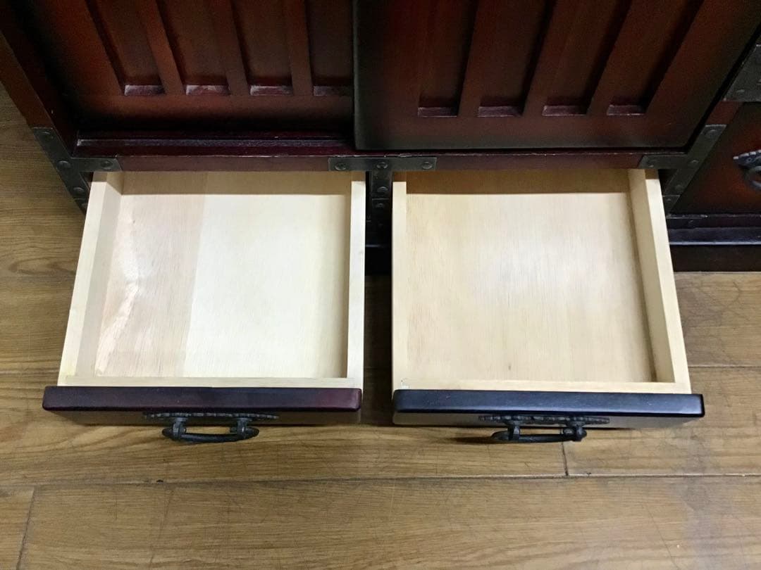aya3953 ☆222☆民芸家具☆時代箪笥風☆右階段箪笥☆和家具☆鉄金具